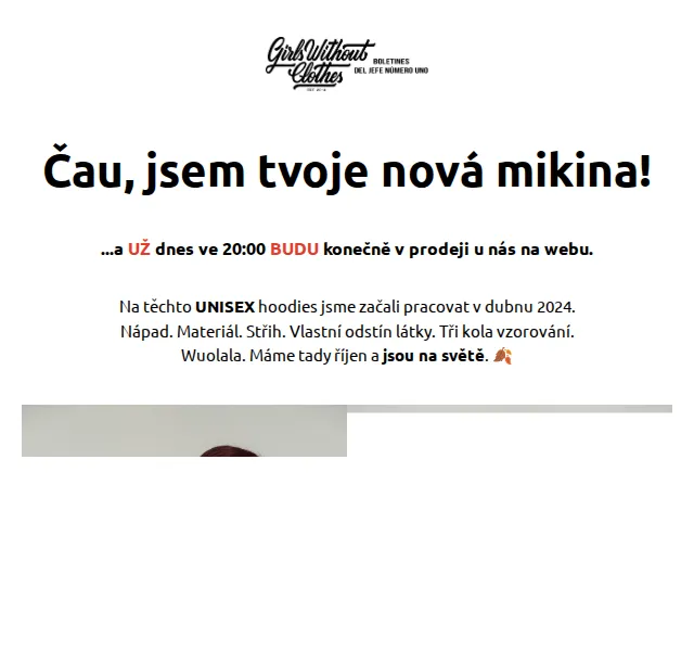 Girls Without Clothes: Nová unisex mikina – říjen 2026 | Nuslet.cz
