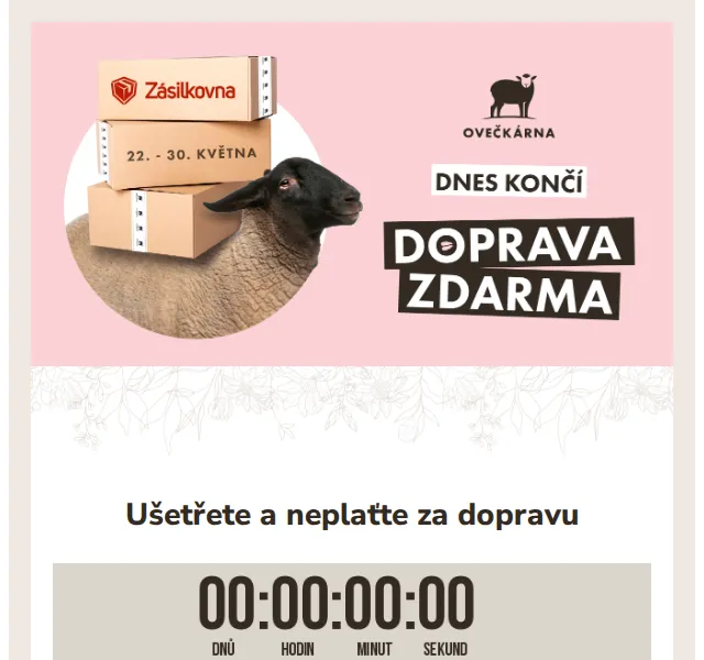 Ovečkárna: Doprava zdarma nad 499 Kč – červenec 2026 | Nuslet.cz