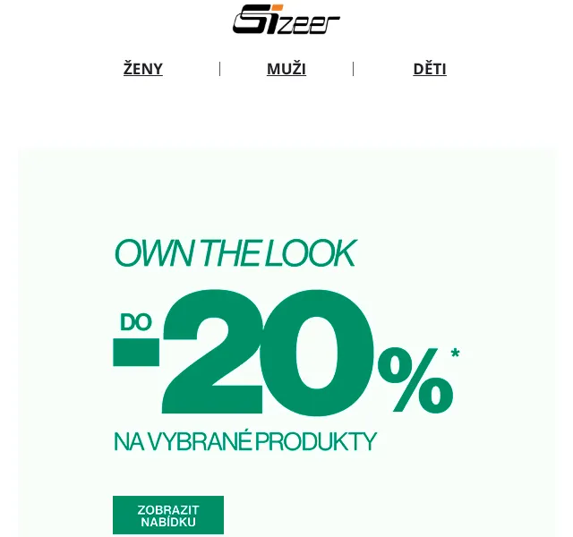 Sizeer: až -20 % sleva na vybrané boty a oblečení