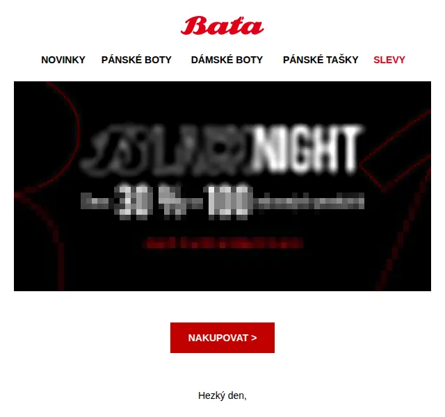 Baťa: Black night s 30% slevou na 100 produktů – červenec 2026 | Nuslet.cz