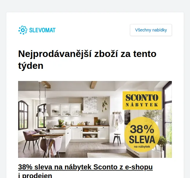 Slevomat: 38% sleva na nábytek Sconto – červen 2026 | Nuslet.cz