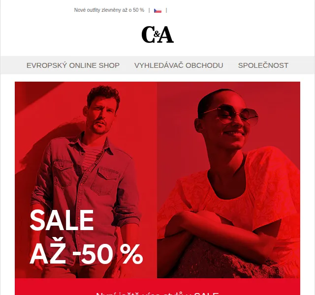C&A: Letní SALE až 50 % výprodej – červen 2026 | Nuslet.cz
