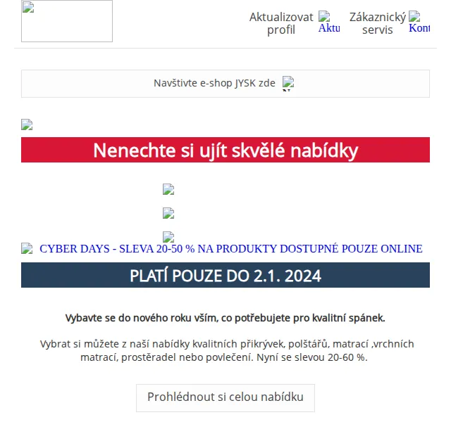 JYSK: Výprodej se slevami 20-60 % – červenec 2026 | Nuslet.cz
