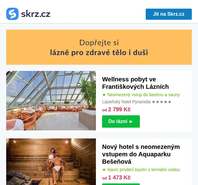 Vánoce na Skrz: wellness pobyty od 1 390 Kč – červen 2026 | Nuslet.cz