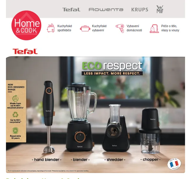 Home & Cook: Ekologické spotřebiče Tefal a Rowenta – červen 2026 | Nuslet.cz