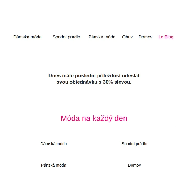 Blancheporte: sleva 30 % na objednávku od 2 ks – červenec 2026 | Nuslet.cz