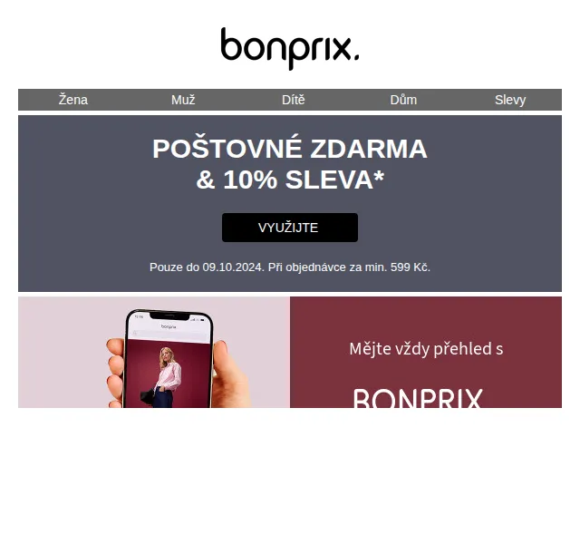 bonprix: poštovné zdarma a 10% sleva – říjen 2024 | Nuslet.cz
