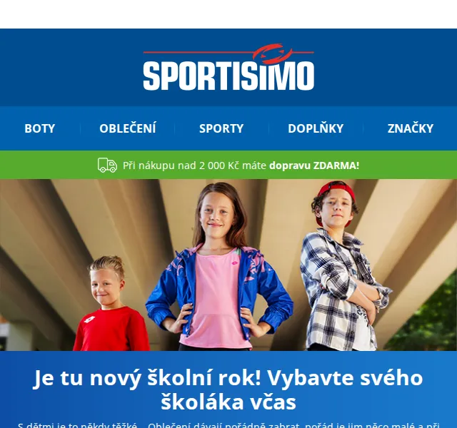 Sportisimo: výbava pro školáky – slevy až 61 % – červen 2026 | Nuslet.cz