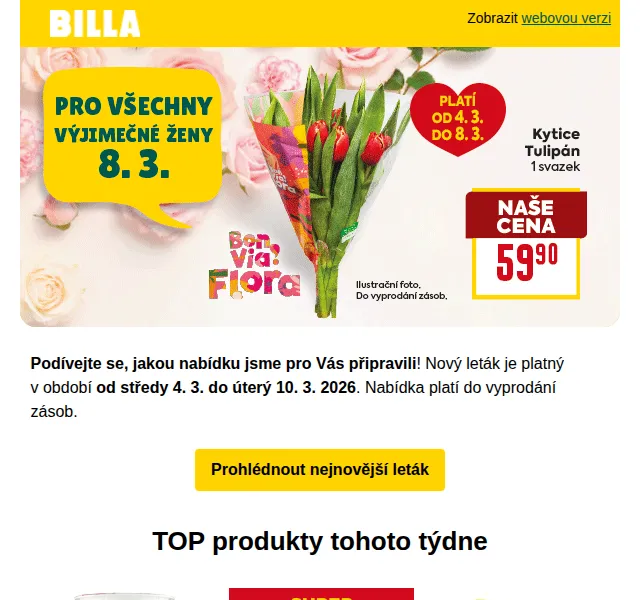 Billa: smetana -49 %, máslo -56 % – březen 2026 | Nuslet.cz