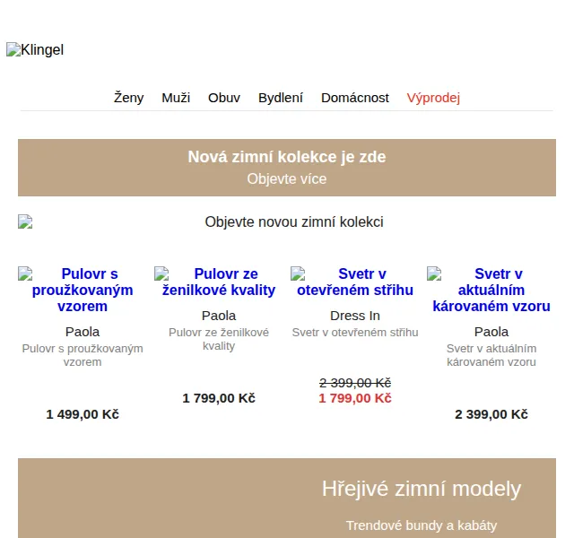 KLiNGEL: Nová zimní kolekce a vánoční dekorace – červenec 2026 | Nuslet.cz