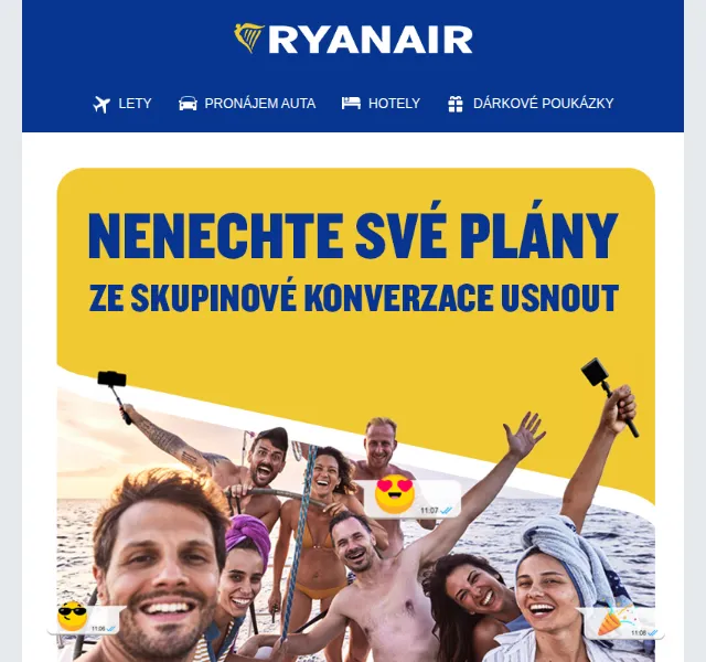 Ryanair: Skupinové letenky – červenec 2026 | Nuslet.cz