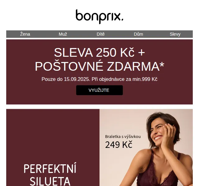 bonprix: sleva 250 Kč na prádlo – červenec 2025 | Nuslet.cz