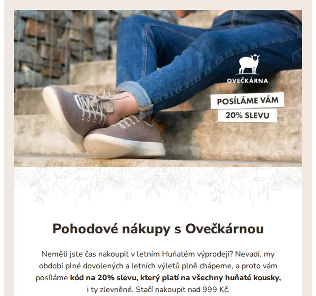 Ovečkárna: Sleva 20 % na vše – červenec 2026 | Nuslet.cz