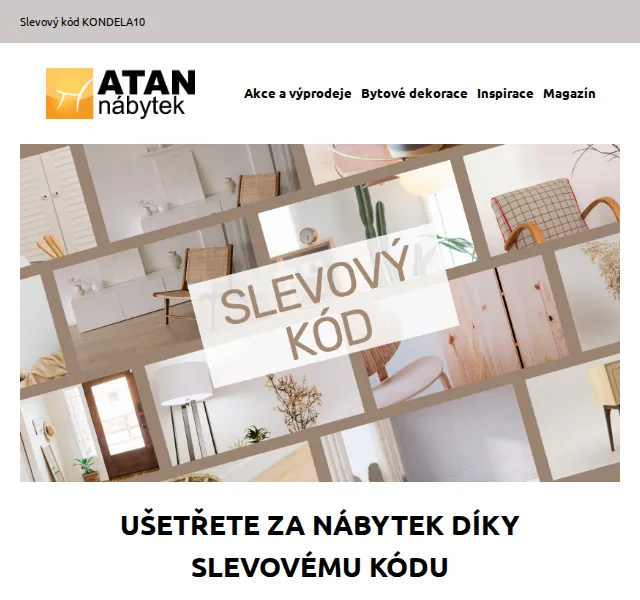ATAN nábytek: Sleva na nábytek s kódem – červenec 2026 | Nuslet.cz