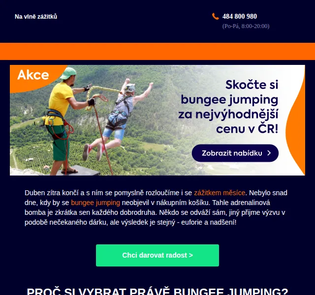 Adrop: Bungee jumping od 929 Kč – červenec 2026 | Nuslet.cz