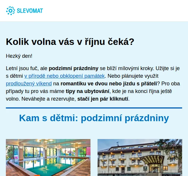 Slevomat: Pobyty na podzimní prázdniny – říjen 2026 | Nuslet.cz