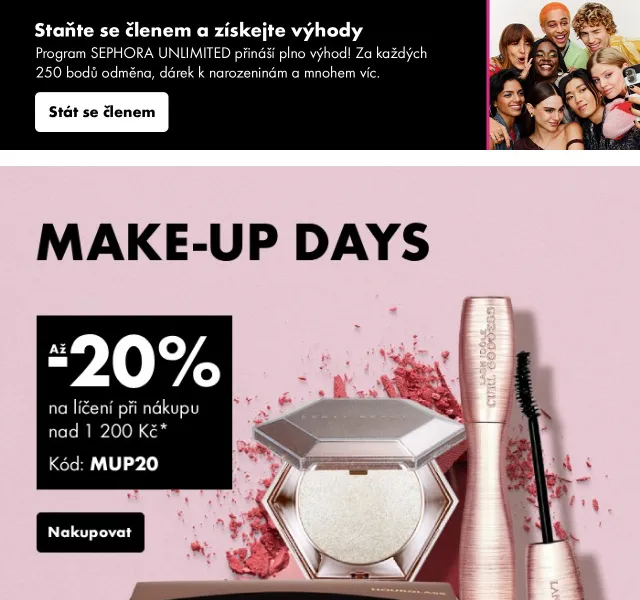 Sephora: Až -20 % na líčení – duben 2026 | Nuslet.cz