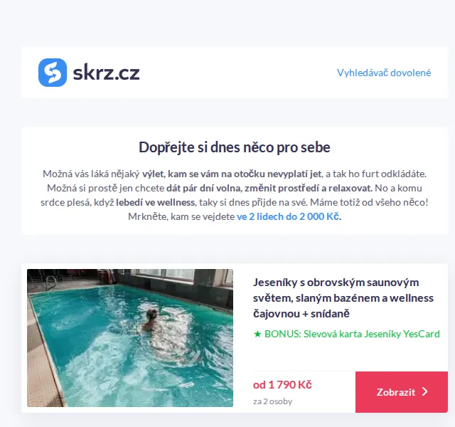 Vánoce na Skrz: Pobyty pro 2 do 2 000 Kč – červenec 2026 | Nuslet.cz