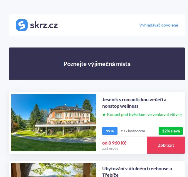 Vánoce na Skrz: Pobyty od 2 390 Kč – wellness, roubenka, Hausboat – červenec 2026 | Nuslet.cz