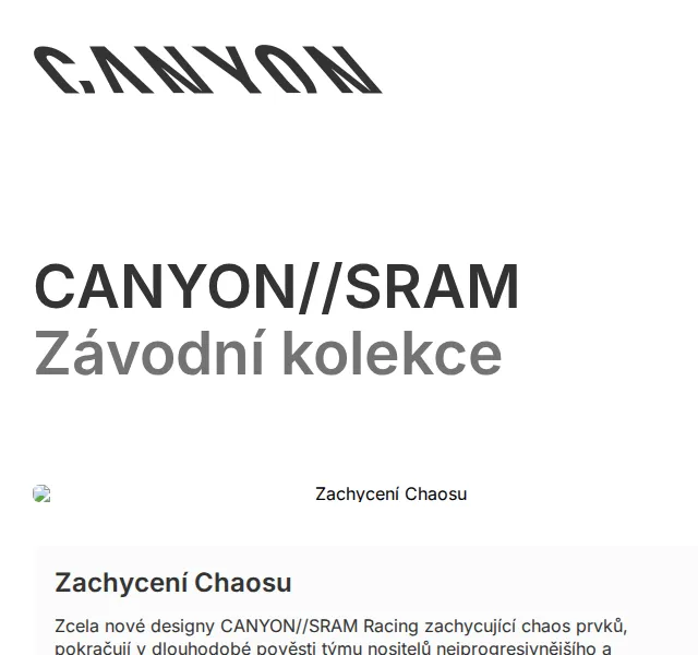 Canyon Bicycles: Nová závodní kolekce CANYON//SRAM – červen 2026 | Nuslet.cz