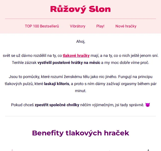 Tlakové hračky - nejrychlejší orgasmus | Růžový slon