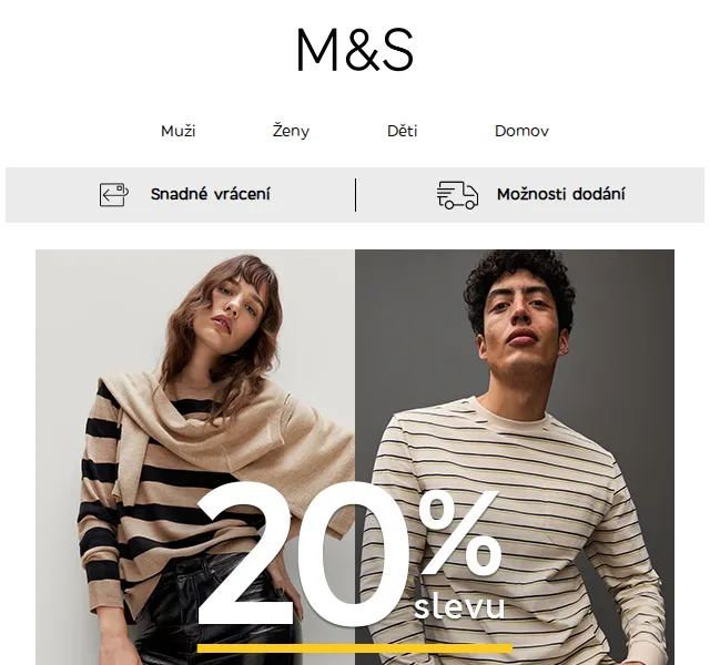 Marks and Spencer: Bleskový výprodej 20 % sleva – červenec 2026 | Nuslet.cz
