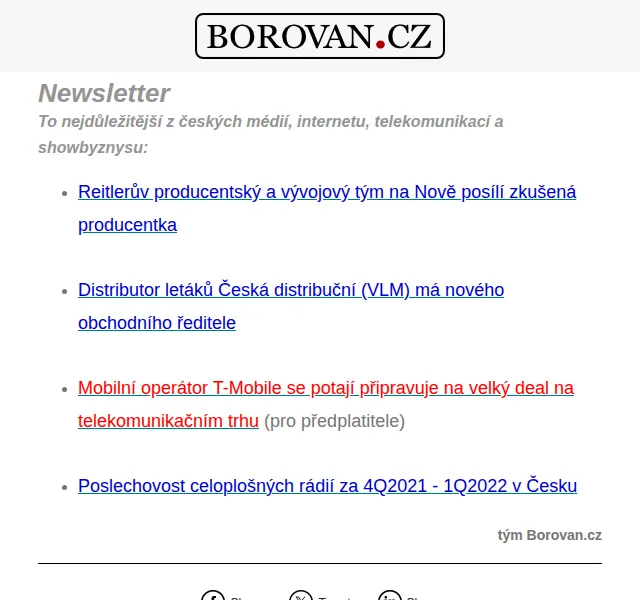 Aleš Borovan: Novinky z médií a telekomunikací – červen 2026 | Nuslet.cz