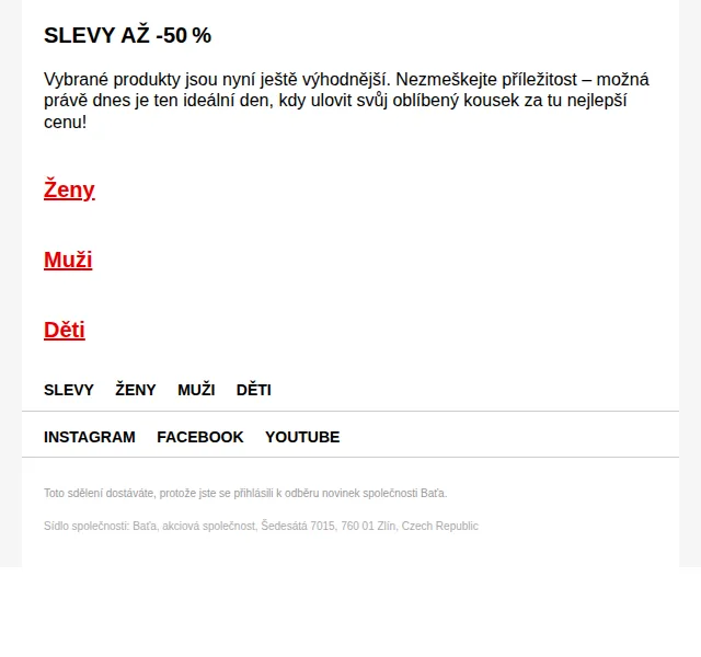 Baťa: Nová vlna slev až -50 % – červenec 2026 | Nuslet.cz