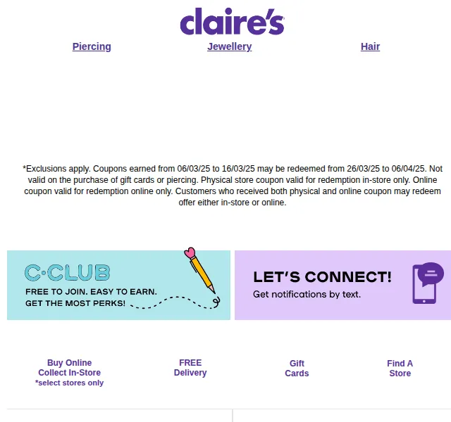 Claire's: BOGO akce na beauty produkty – červenec 2026 | Nuslet.cz