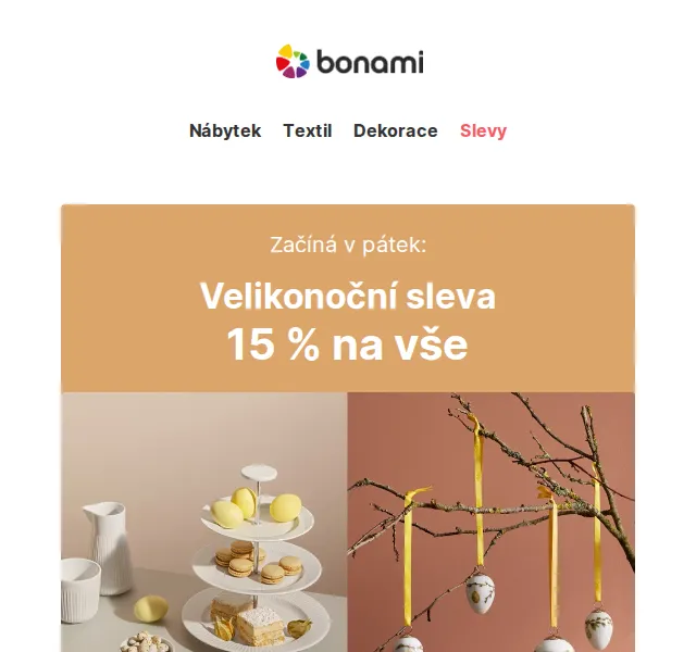 Bonami: Velikonoční sleva 15 % na vše – červen 2026 | Nuslet.cz