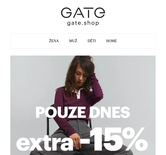 gate.shop: SLEVA -15% na nezlevněné – červenec 2026 | Nuslet.cz