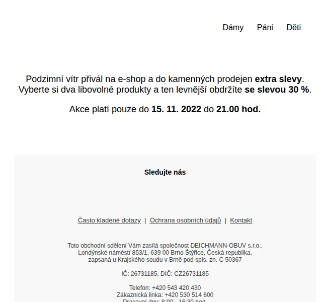 DEICHMANN: extra sleva 30 % na druhý produkt – červenec 2026 | Nuslet.cz