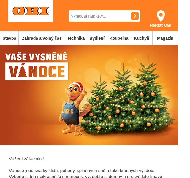 OBI Novinky: vánoční stromky od 339 Kč – červenec 2026 | Nuslet.cz