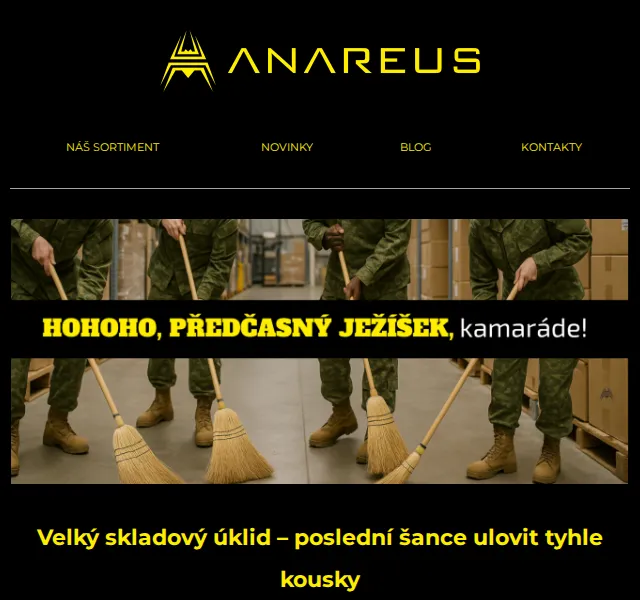 ANAREUS: Velký skladový výprodej – červenec 2026 | Nuslet.cz