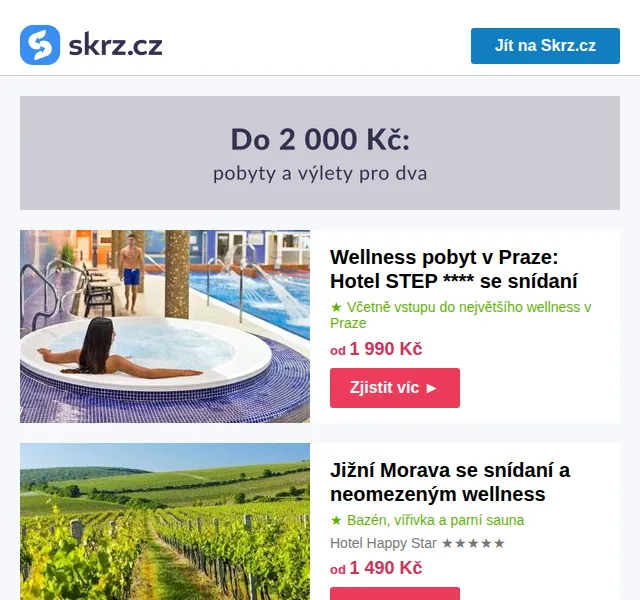 Vánoce na Skrz: Wellness pobyty do 2 000 Kč – červen 2026 | Nuslet.cz
