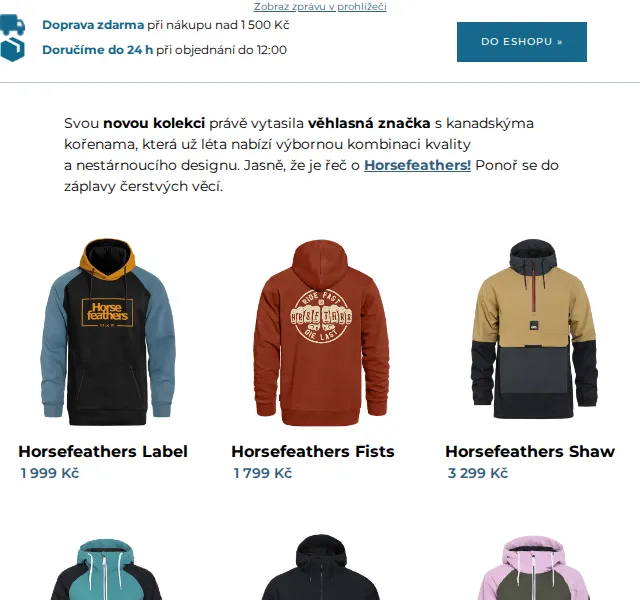 SNOWBOARD ZEZULA: Horsefeathers nová kolekce – červen 2026 | Nuslet.cz