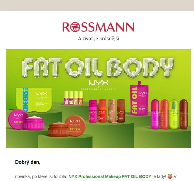 ROSSMANN: NYX PMU Fat Oil Body nová řada – květen 2026