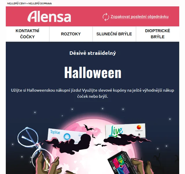 Alensa: Halloweenský výprodej – slevy až 25 % – říjen 2022 | Nuslet.cz