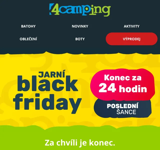 4camping.cz: Jarní Black Friday -15 % – květen 2026