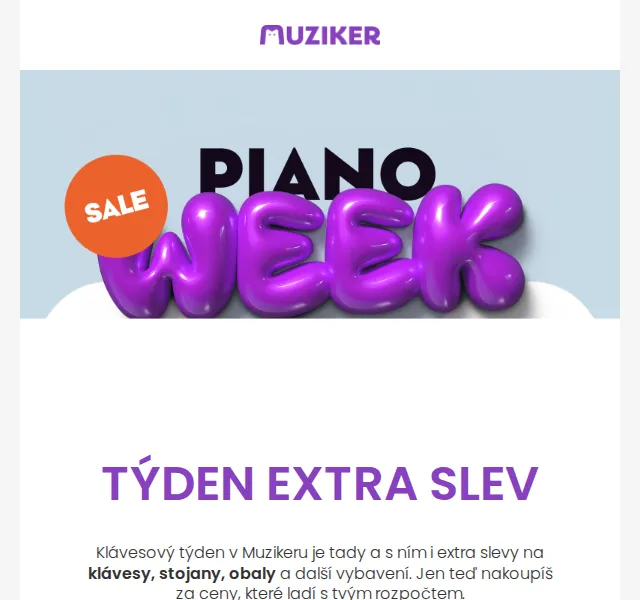 Muziker: Klávesový týden s 15% slevou – červenec 2026 | Nuslet.cz