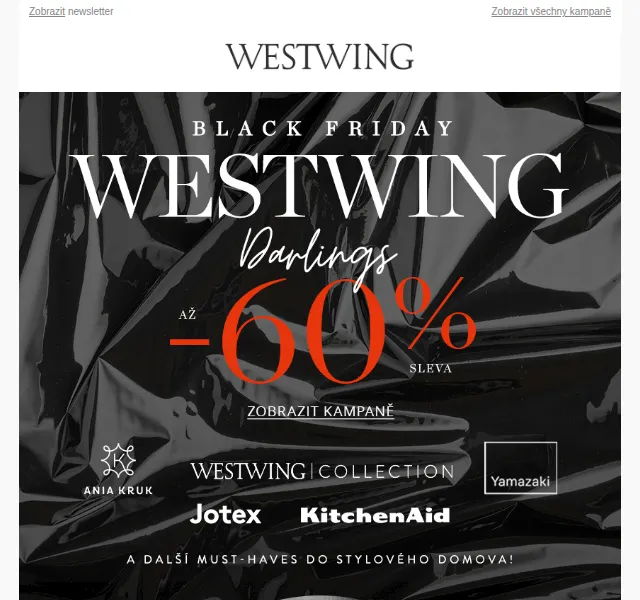 Westwing: BESTSELLERY až -60 % – Jotex, Yamazaki, KitchenAid – červen 2026 | Nuslet.cz