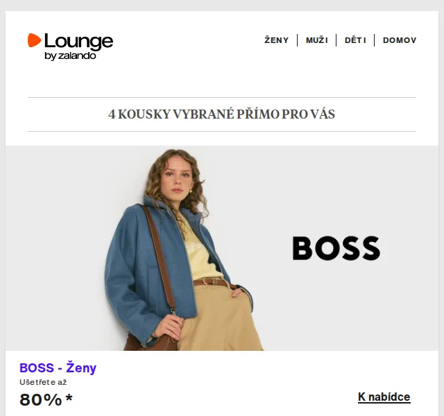 Lounge by Zalando: sleva až 75 % na BOSS, Converse – duben 2026