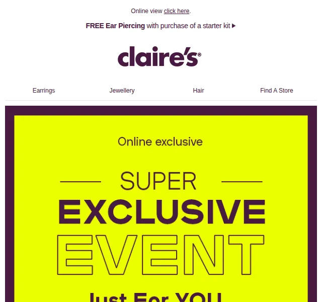 Claire's: sleva až 75 % – červen 2026 | Nuslet.cz