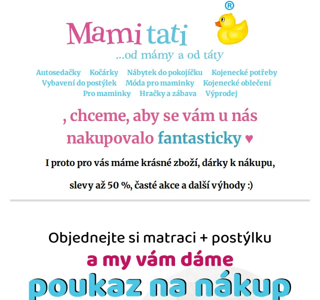 Mamitati.cz: Dárky k nákupu a slevy až 50 % – červenec 2026 | Nuslet.cz
