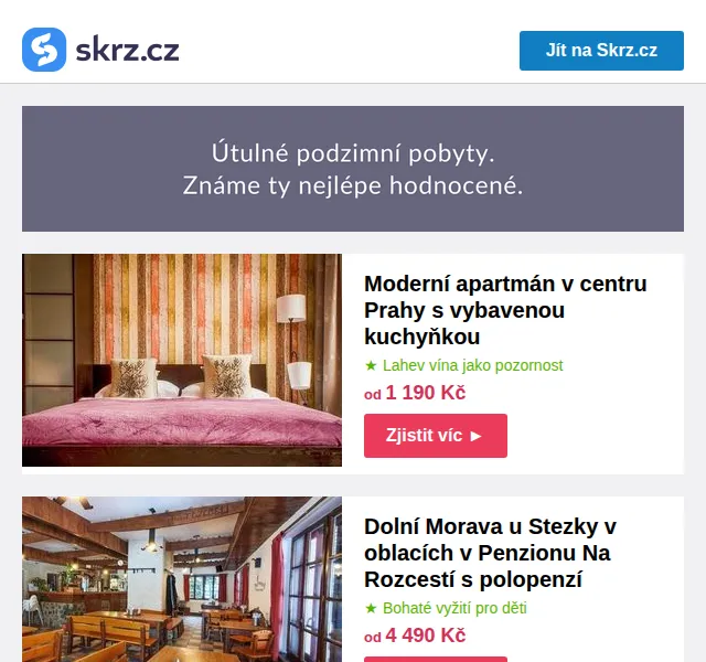 Vánoce na Skrz: Tipy na podzimní pobyty – červen 2026 | Nuslet.cz