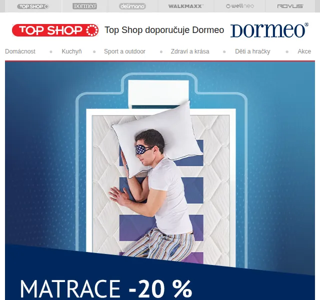 Delimano: -20 % na všechny matrace Dormeo – červen 2026 | Nuslet.cz