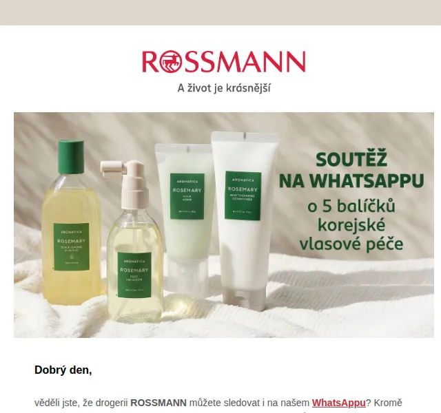 ROSSMANN: Aromatica vlasová péče – květen 2026 | Nuslet.cz