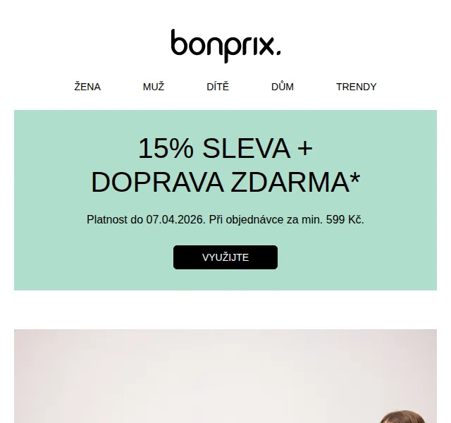 Bonprix: 15% sleva + doprava zdarma – duben 2026