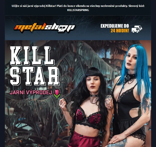 METALSHOP: Killstar 10 % sleva – červen 2026 | Nuslet.cz