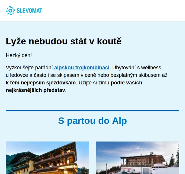 Slevomat: Alpská trojkombinace ubytování + wellness + skipas – červenec 2026 | Nuslet.cz